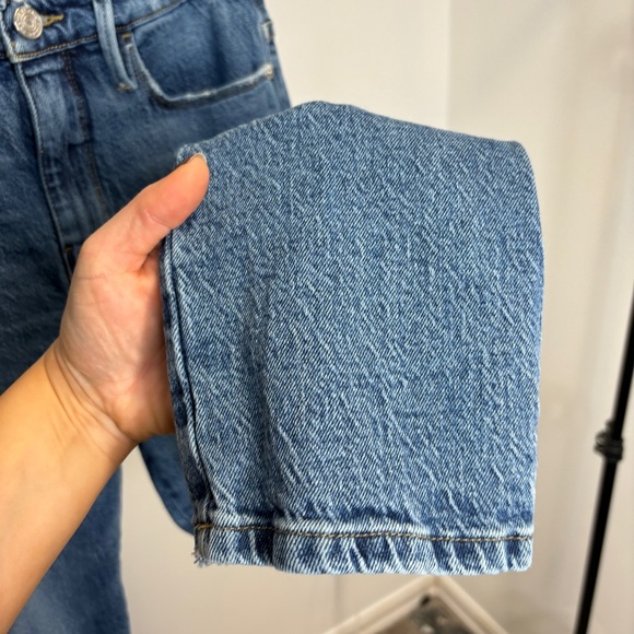 FRAME Le Sylvie High Waist Straight Leg Jeans In Lomina Rips - Picture 7 of 11